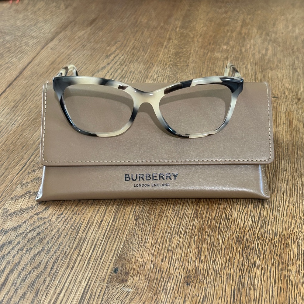 Burberry Women's Black and Cream Glasses